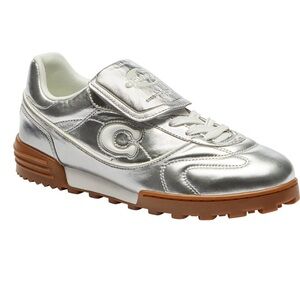 Coach Women’s Match Silver Lace-up Sneakers Shoes, Size 6.5